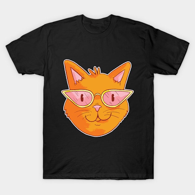 Cat with glasses T-Shirt by GoshaDron